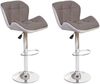2er-Set Barhocker HWC-A92, Barstuhl Tresenhocker, höhenverstellbar Kunstleder ~ taupe-grau Bild 1