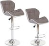 2er-Set Barhocker HWC-A92, Barstuhl Tresenhocker, höhenverstellbar Kunstleder ~ taupe-grau Bild 3