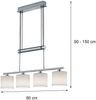 LED Pendelleuchte 4-flammig Weiß höhenverstellbar mit Stoffschirmen, B: 77cm Bild 3