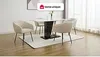Vente-unique - NISTOSIA Stuhl Stoff Beige - B 62 cm x H 78 cm x L 61 cm Bild 2