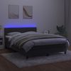 vidaXL Boxspringbett mit Matratze & LED Dunkelgrau 140x200 cm Samt 3134526 Bild 4