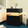 LED-Nachttisch mit 3 Schubladen, Acrylplatte, 48 x 38 x 61 cm, und RGB-Beleuchtung in Schwarz-Gold Bild 3