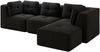 Ecksofa Schwarz mit 74 cm Sitztiefe, modularem Cordbezug und weichem Komfort,69x297x177 cm Bild 5