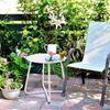 Kleiner Beistelltisch Metall Garten Rund weiß 45x45H cm Verstellbare Tischbeine Bild 4