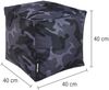 Green Bean® Sitzsack-Hocker 40x40x40cm mit EPS-Perlen Füllung - Sitz-Pouf für Sitzsäcke - Sitzhocker für Kinder und Erwachsene - Camouflage Schwarz Bild 5