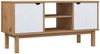 vidaXL TV-Schrank OTTA Braun&Weiß 113,5x43x57 cm Massivholz Kiefer 348596 Bild 2