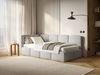 Selsey 'Cloudy' Jugendbett 120 cm, Bettkasten, Bouclé, Kopfteil links, Hellgrau Bild 3