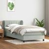vidaXL Boxspringbett mit Matratze Hellgrau 80x220 cm Samt 3317715 Bild 1