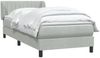 vidaXL Boxspringbett mit Matratze Hellgrau 80x220 cm Samt 3317715 Bild 3