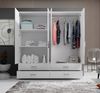 Kleiderschrank >Ivar< in Weiß - 180x190x51cm (BxHxT) Bild 5