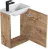 Gäste-WC Waschtisch Set Florence 40x22 cm – Kastanie Eiche – Waschbeckenunterschrank mit 1 Tür und Soft-Close Bild 3