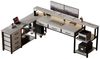 BBWL Computertisch Computer Schreibtisch aus P2 Spanplatte mit 7 Stoffschubladen (stabilem Metallgestell, RGB LED Beleuchtung, Steckdose 3AC+2USB und flexiblem PC-Ständer für Büro & Gaming) Bild 5