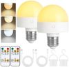 POPOLIC LED-Leuchtmittel Wiederaufladbare Glühbirne mit Timer und Fernbedienung, dimmbare, B22, 2 St, mit Magnetsockel, abnehmbare B22-Lade-LED-Glühbirne,3 Farbtemperaturen Bild 5