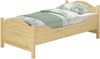 Erst-Holz Einzelbett, Seniorenbett Massivholz, extra hoch, Überlänge 90x220 cm Bild 2