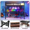 Hochbett mit RGB LED-Streifen, Schreibtisch, Monitorständer, Lattenrost, Rausfallschutz, Steckdosen, USB, Type-C, 140x200cm, Metallbett, Kinderbett Bild 5