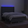 vidaXL Boxspringbett mit Matratze & LED Dunkelgrau 140x190 cm Stoff 3139030 Bild 3