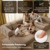 skølm 'Lofn' Modulares Sofa 4 Sitzer, 300x200 cm, Vollschaumcouch mit Metallgestell, Cord taupe, Schlafsofa vakuumverpackt, kein Aufbau erforderlich Bild 2