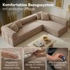 skølm 'Lofn' Modulares Sofa 4 Sitzer, 300x200 cm, Vollschaumcouch mit Metallgestell, Cord taupe, Schlafsofa vakuumverpackt, kein Aufbau erforderlich Bild 5