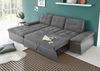 Ecksofa Couch Schlafcouch Schlafsofa Lederlook dunkelgrau anth Ottomane links L Bild 3