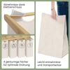 Bellamio 'Newa' Wäschesammler aus Bambus, beige, inkl. 4 Wäschesäcke je 50 Liter aus Oxford-Gewebe, ausziehbar, Wäschekorb mit 2 Ablagen Bild 3