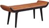 Sitzbank Echtleder / Massivholz Bank Braun 125 x 51 x 38 cm Modern | Design Polsterbank Flur | Lederbank Bettbank 2 Personen | Flurbank Modern Bild 2