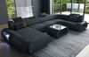 Wohnlandschaft Rimini U Form aus Stoff - Strukturstoff - schwarz-weiß - Links Bild 3