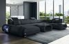 Wohnlandschaft Rimini U Form aus Stoff - Strukturstoff - schwarz-weiß - Links Bild 2
