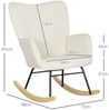 HOMCOM Schaukelstuhl, Schaukelsessel mit Samtoptik, Armlehne, Sessel mit Holzkufen, Relaxsessel für Wohnzimmer, Schlafzimmer, Beige Bild 2
