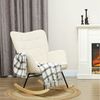 HOMCOM Schaukelstuhl, Schaukelsessel mit Samtoptik, Armlehne, Sessel mit Holzkufen, Relaxsessel für Wohnzimmer, Schlafzimmer, Beige Bild 5