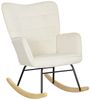 HOMCOM Schaukelstuhl, Schaukelsessel mit Samtoptik, Armlehne, Sessel mit Holzkufen, Relaxsessel für Wohnzimmer, Schlafzimmer, Beige Bild 4