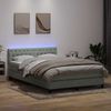 vidaXL Boxspringbett mit Matratze & LED Hellgrau 160x210 cm Samt 3317175 Bild 4