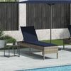 vidaXL Sonnenliege mit Auflage Grau 55x200x44 cm Poly Rattan 4104106 Bild 3