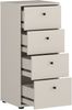 Forte TEMPRA 2 Kommode 40, Moderne Kommode mit 4 Schubladen, Holzwerkstoff, Schlafzimmer, Wohnzimmer, Büro, Kaschmir|Beige, 38,6 cm breit x 85,5 cm hoch x 34,8 cm tief Bild 4