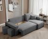 Ecksofa Schlafsofa Sofa ADARA inkl. Hocker Stoff Poso Grau Ottomane Rechts Bild 3