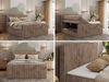 Boxspringbett mit zwei Multipocket-Matratzen und Topper, Doppelbett aus Cordstoff, zwei Bettkästen - TILIANO KING DUO - 140 x 200 cm - Braun Cord - H3 Bild 2