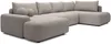 Vente-unique - DAVISO Sofa Stoff Schokoladenbraun - B 204 cm x H 87 cm x L 360 cm Bild 3
