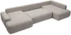 Vente-unique - DAVISO Sofa Stoff Schokoladenbraun - B 204 cm x H 87 cm x L 360 cm Bild 5