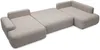 Vente-unique - DAVISO Sofa Stoff Schokoladenbraun - B 204 cm x H 87 cm x L 360 cm Bild 4