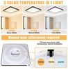 POPOLIC LED Deckenleuchte Deckenlampe 3200LM Modern LED Decklit, 3Farben - 3000K/4000K/6000K, Quadrat Flach Modern Schlafzimmer Lampe, IP54 Wasserfest, Ø30cm Bild 4