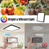 POPOLIC LED Deckenleuchte Deckenlampe 3200LM Modern LED Decklit, 3Farben - 3000K/4000K/6000K, Quadrat Flach Modern Schlafzimmer Lampe, IP54 Wasserfest, Ø30cm Bild 3