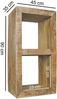 Standregal Massivholz Mango 90 x 45 x 35 cm 2 Böden, Design Holz Regal Natur, Beistelltisch Landhaus-Stil, Kleines Bücherregal Holz Massiv Bild 4