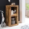 Standregal Massivholz Mango 90 x 45 x 35 cm 2 Böden, Design Holz Regal Natur, Beistelltisch Landhaus-Stil, Kleines Bücherregal Holz Massiv Bild 2