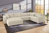 Wohnlandschaft U-Form Sofa Schlaffunktion Couch Bettkasten Cord in Grau Beige Bild 2