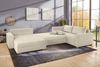 Wohnlandschaft U-Form Sofa Schlaffunktion Couch Bettkasten Cord in Grau Beige Bild 3