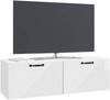 vidaXL Wandmontierter TV-Schrank Hochglanz Weiß 98 x 31 x 30 cm 898729 Bild 2