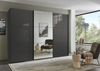 Schwebetürenschrank Kleiderschrank 300 cm Vollausst. Spiegel Glasfront Anthrazit Bild 3
