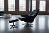 KAWOLA Relaxsessel JOSIANE Drehsessel Leder schwarz mit Hocker 107 x 87 x 78 cm Bild 5