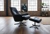 KAWOLA Relaxsessel JOSIANE Drehsessel Leder schwarz mit Hocker 107 x 87 x 78 cm Bild 2