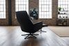 KAWOLA Relaxsessel JOSIANE Drehsessel Leder schwarz mit Hocker 107 x 87 x 78 cm Bild 4