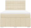 vidaXL Boxspringbett mit Matratze Creme 140x200 cm Stoff 3291696 Bild 4